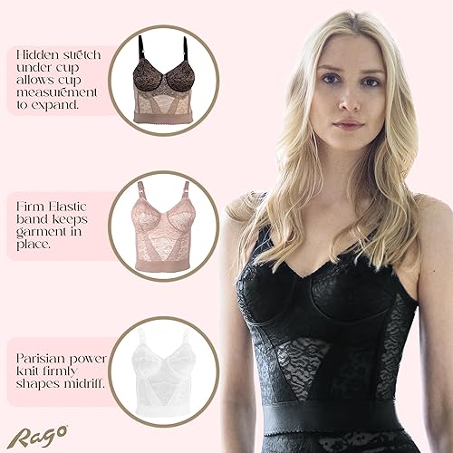 Miniatura 5 de Rago Estilo 2202 - Sujetador de línea larga "Copa expandible"