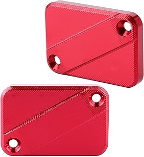 Tampa do reservatório de fluido de freio, tampa do reservatório de fluido de freio frontal resistente, tampa da bomba de combustível, modificação de liga de alumínio (vermelha)