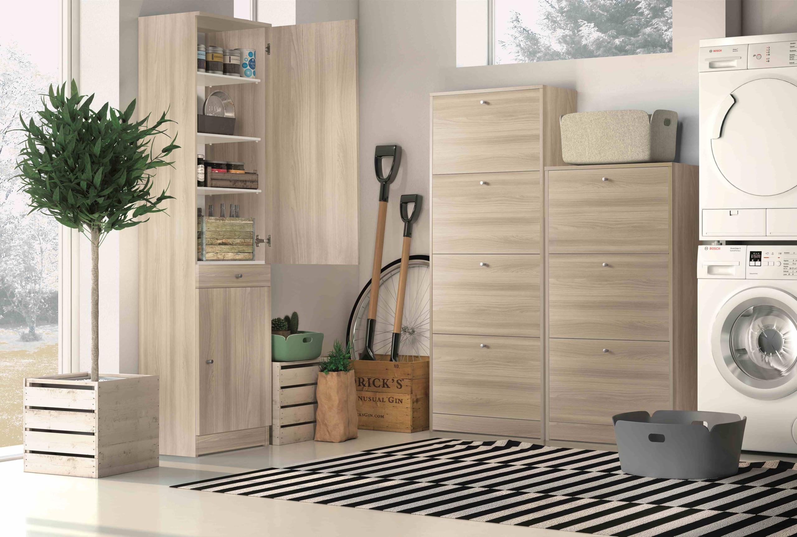 Sarmog Kit Mobile colonna multiuso con ripiani 452k H183 L46 P29 Cm Colore Olmo Chiaro