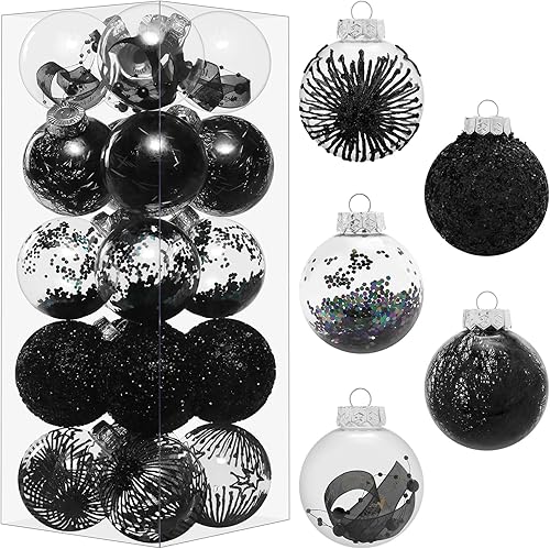 Juego de adornos de Navidad de 2.76 pulgadas, 30 piezas inastillables decorativas colgantes con relleno delicado, bolas de árbol de Navidad