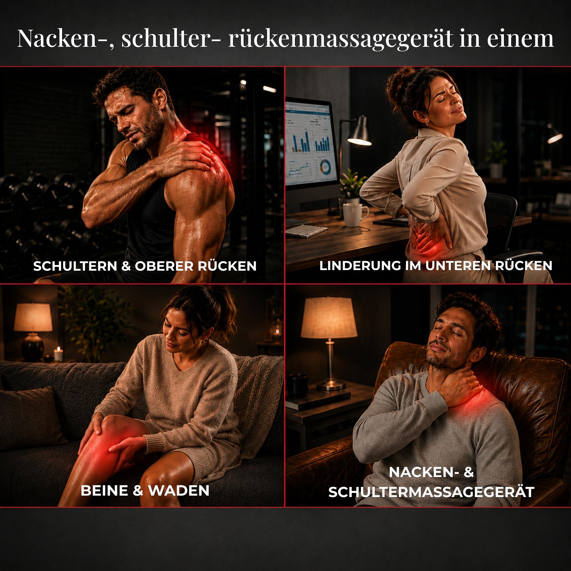 Essy Shiatsu Nackenmassagegerät mit Wärme, Schulter, Rücken, Beine | Massagegeschenk für Frauen und Männer zur Entspannung der Muskulatur