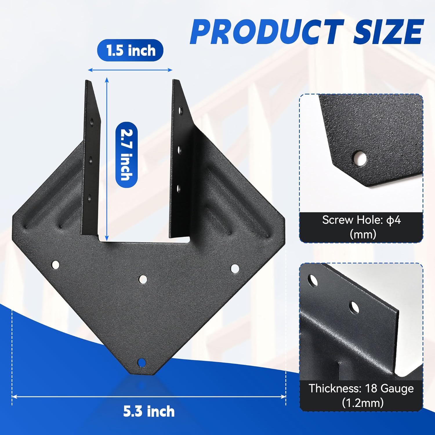 18-Gauge Hurricane Tie,Hot Dip Galvanized Joist Hangers,Hurricane Straps, for Rafter, Roofing Trusses Wood Timber