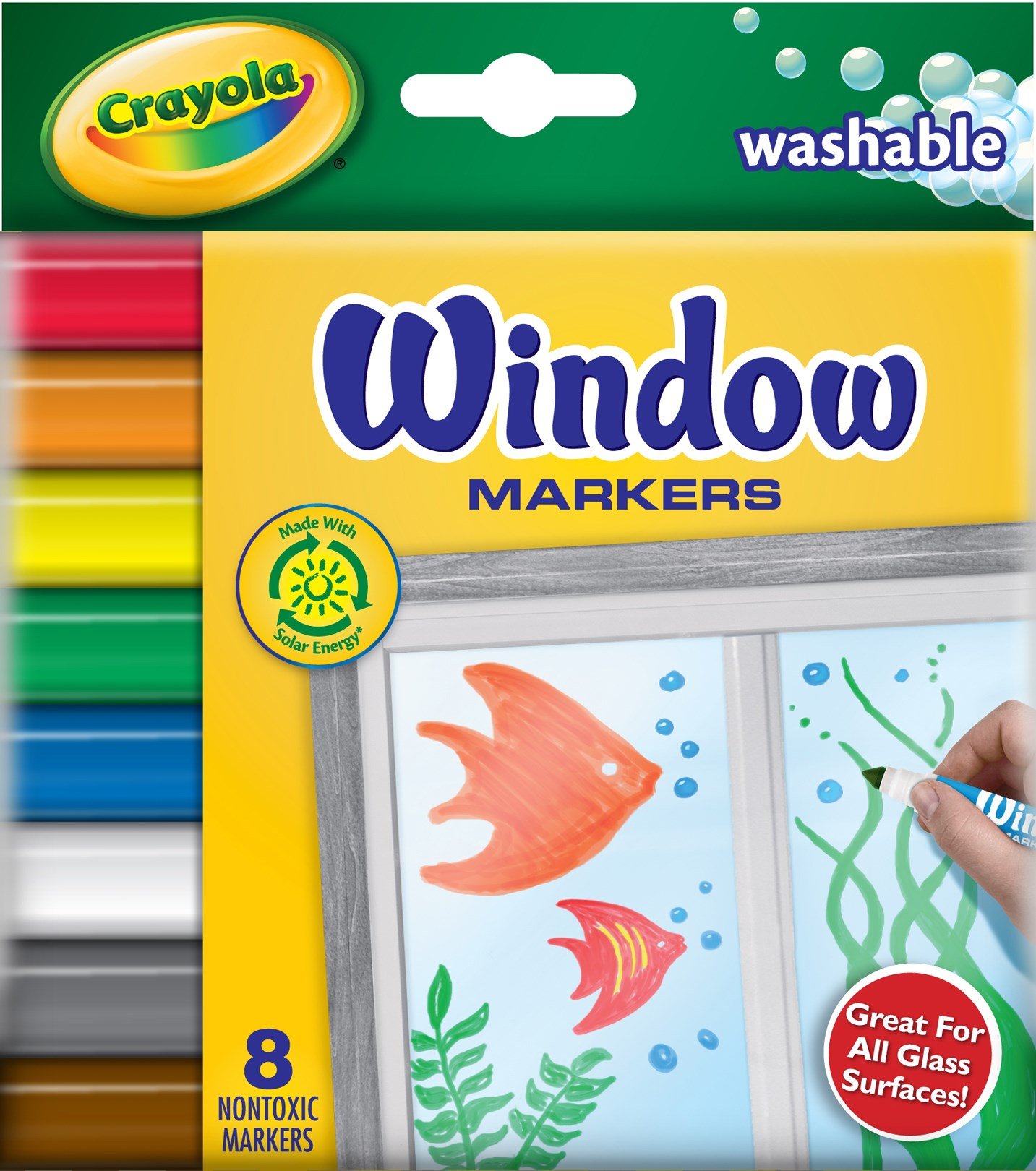 Crayola Washable Window Markers – 8 Stück Abwaschbare Fenstermarker Für Kinder, Kreatives Malen Auf Glas