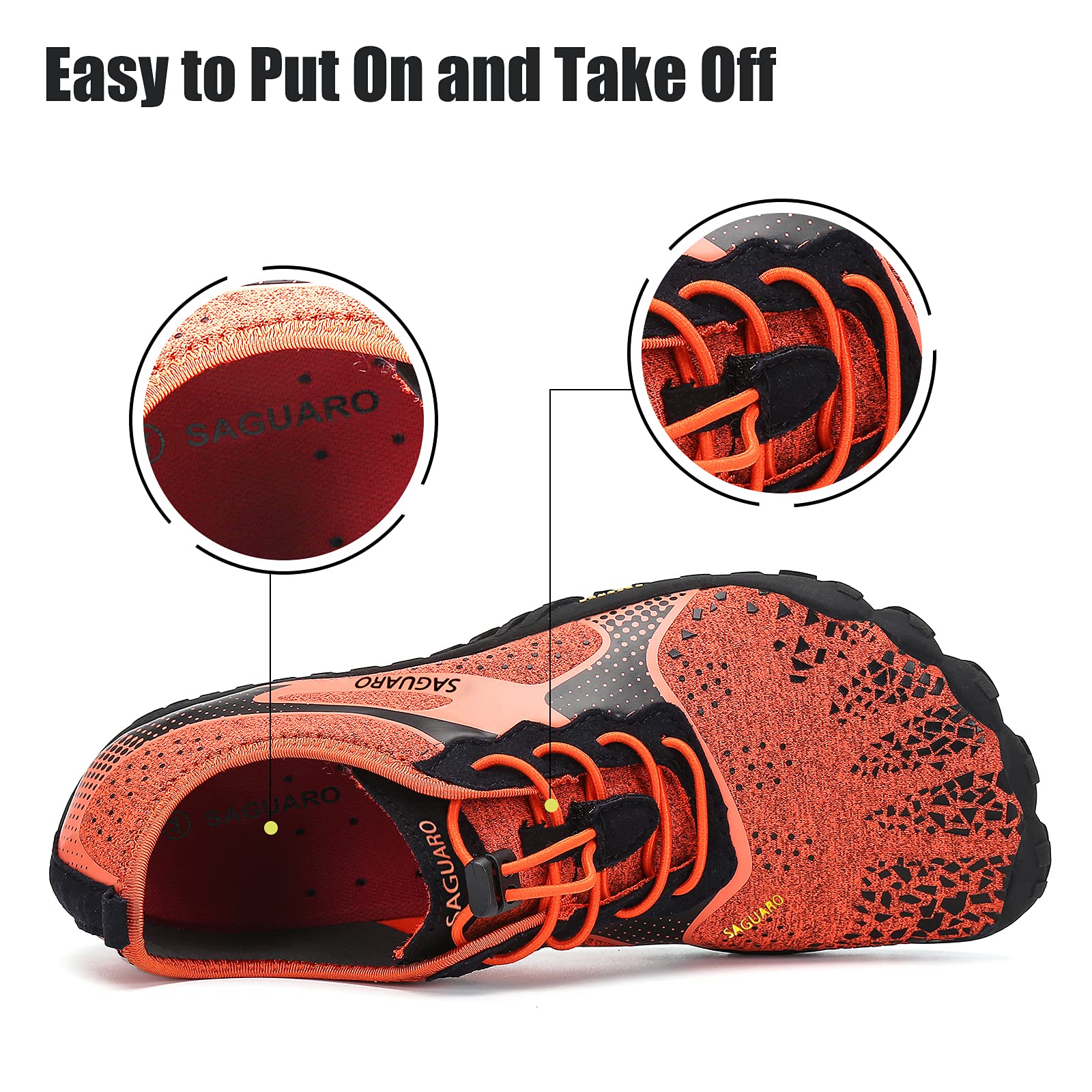 SAGUARO Minimaliste Barefoot Scarpe da Corsa Uomo Piedi Nudi Trail Running