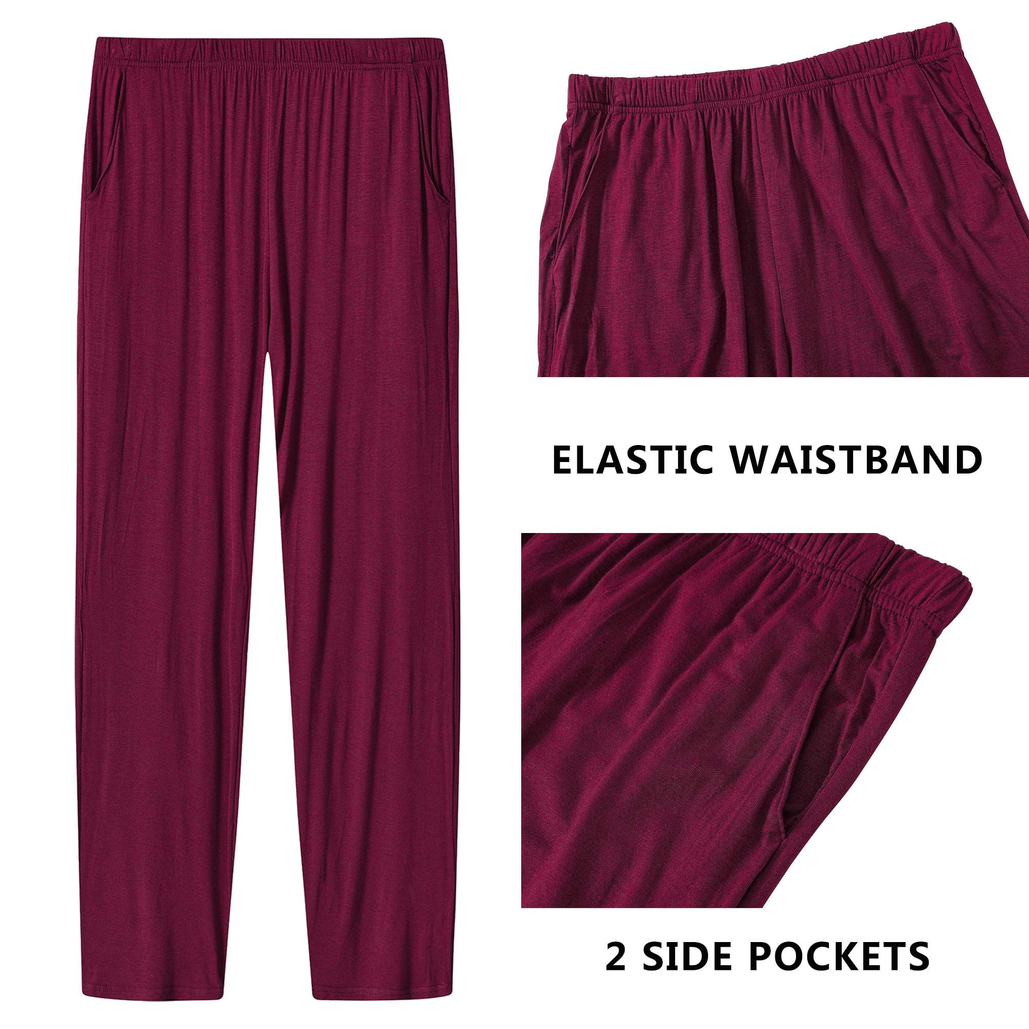 MoFiz Mujer Pantalones Largos Pijama Suave Pantalón Casual de Casa Dormir con Bolsillos y Cordón