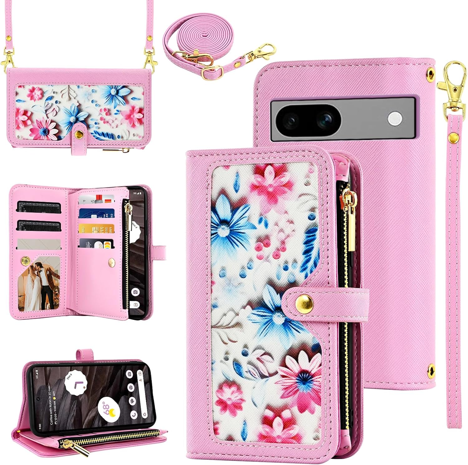 Furiet Floral Wallet Case for Google Pixel 6A 5G 2022 with