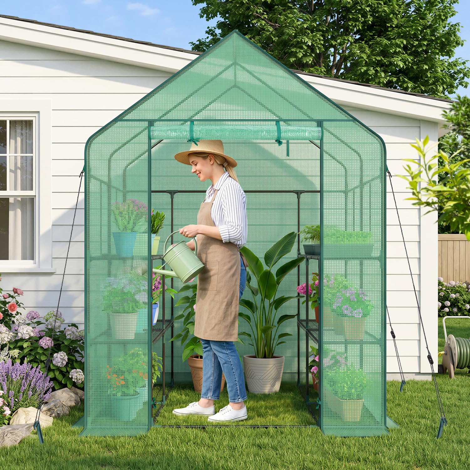 Amazon.com : Ohuhu Greenhouse for Outdoors with Screen Windows, 57