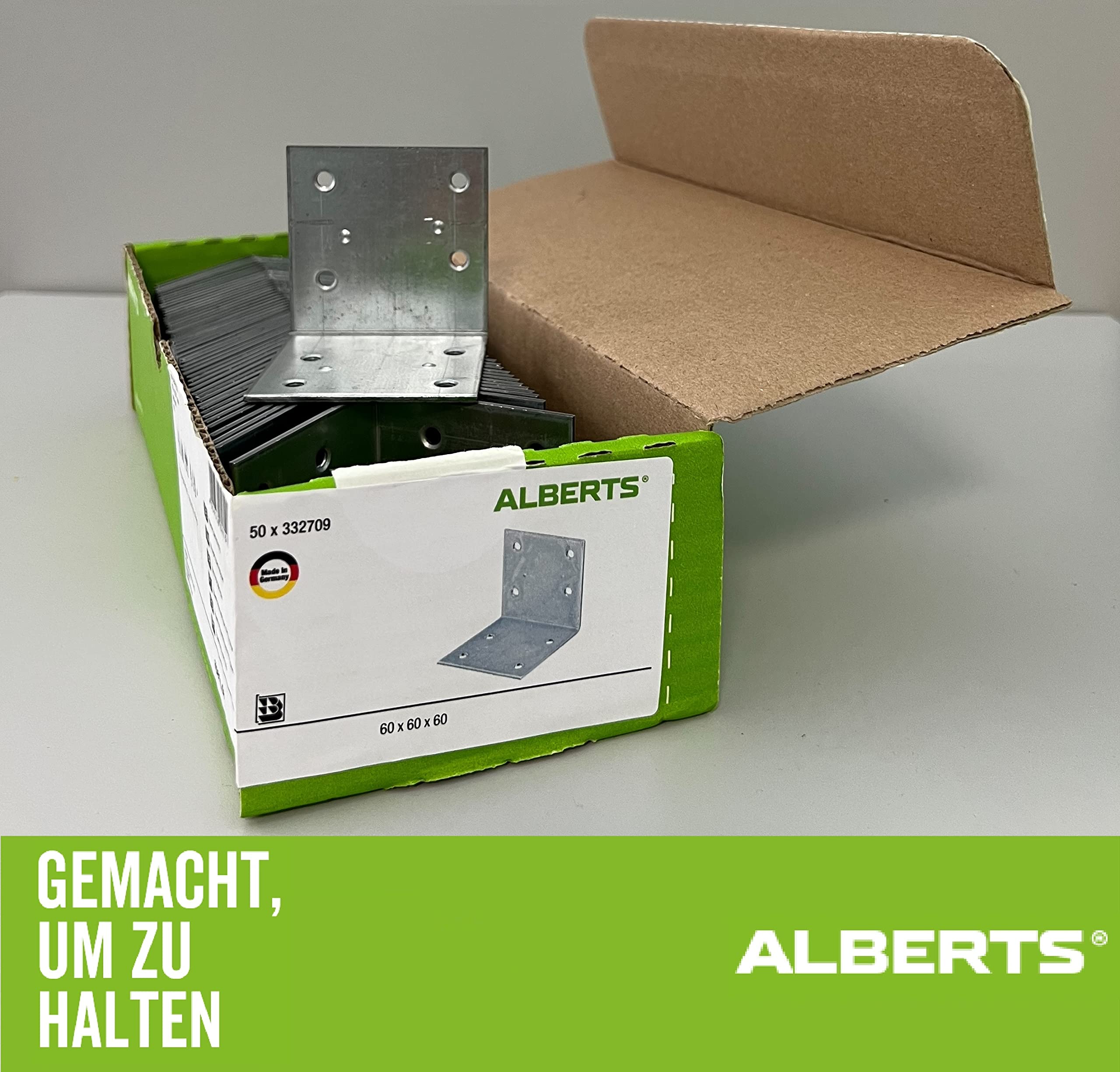 GAH-Alberts 332600 Équerre large à côtés égaux 60 x 60 x 60 mm / 50 Stk. Surface galvanisée à chaud (Jaune)