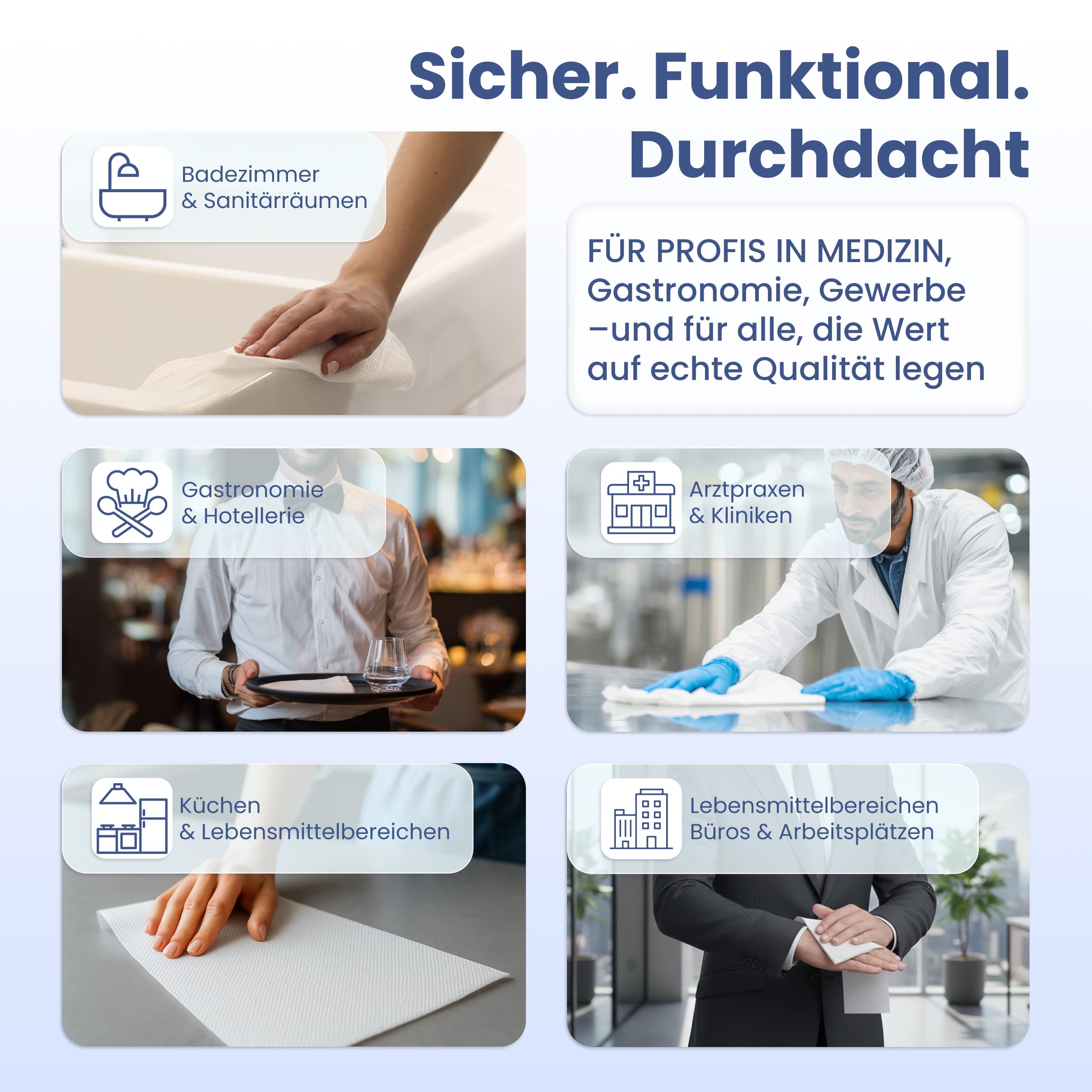 4.000 Papierhandtücher | 2-lagig | ZZ-Falz Falthandtücher | weiße Recycling Papiertücher, 25×21 cm | weiche & saugfähige Einweg Handtücher für Spender