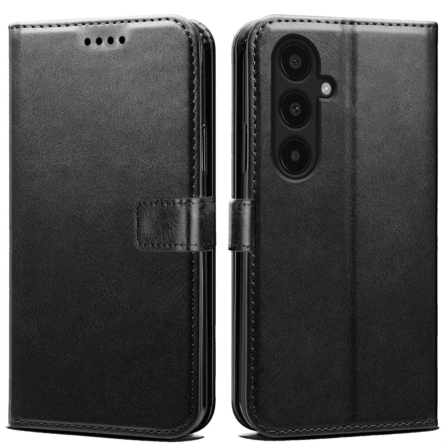Flip Case for Samsung Galaxy A35 5G | Card Slots, Magnetic Closure, Black-image-6