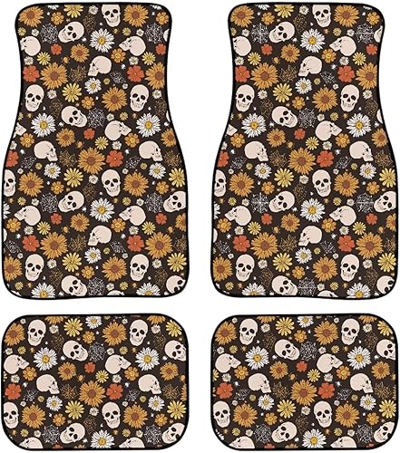 Miniatura 37 de Coloranimal Alfombrillas abstractas hippie para automóvil, 4 piezas, retro, años 60, 70, Groovy Daisy Hippy, alfombrillas universales para la Patrón
