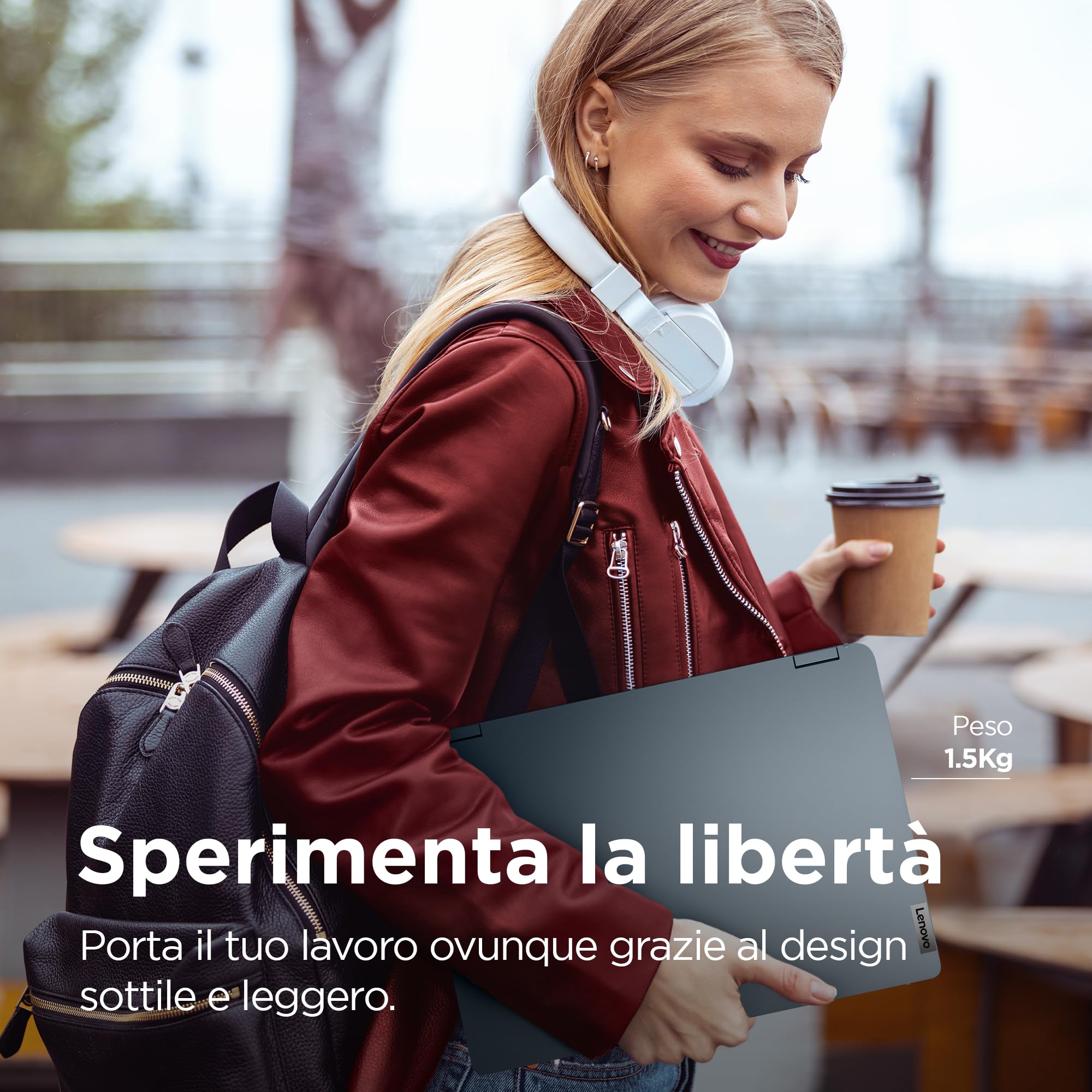 Lenovo IdeaPad Flex 5 Notebook Convertibile Touch 14" WUXGA (1920x1200), Intel Core i3-1215U, RAM 8 GB, 256 GB SSD, Grafica Integrata, WiFi 6, Windows 11 - Stone Blue Digital Pen INCLUSA