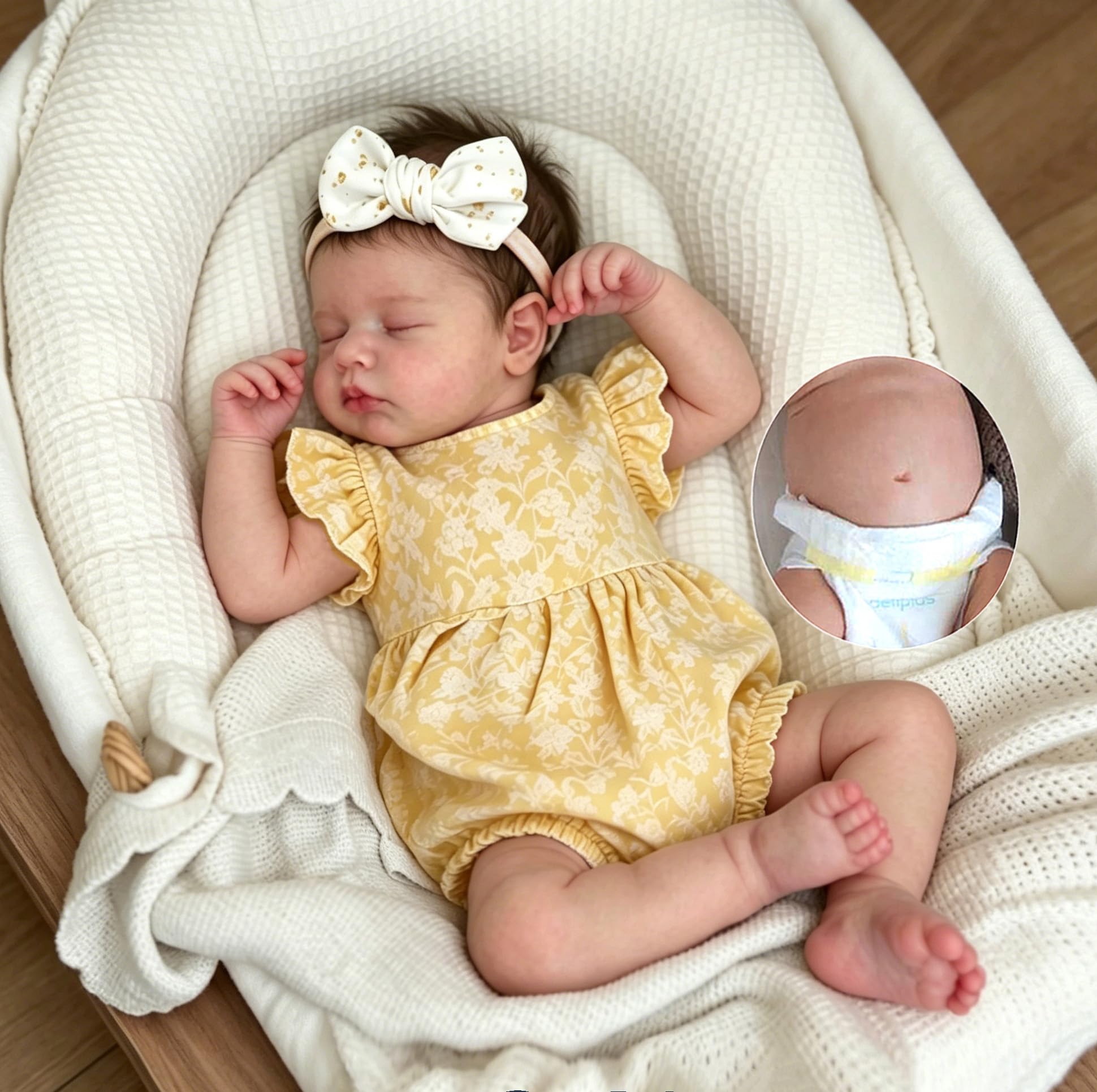Zero Pam Muñecas Bebe Reborn Niña, Bébé Reborñ Cuerpo Completo 50CM Bebe Reborn Niña Realista Bebé Que Parece Real