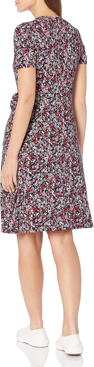 Amazon Essentials Women's Short Sleeve Faux-Wrap Dress - Image 3