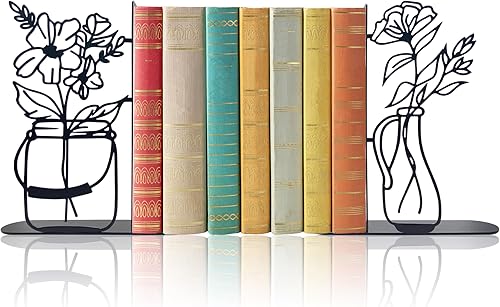 Extremos de libro de flores de metal, bonitos extremos de libro para decoración de oficina en el hogar, extremos decorativos para libros, regalo