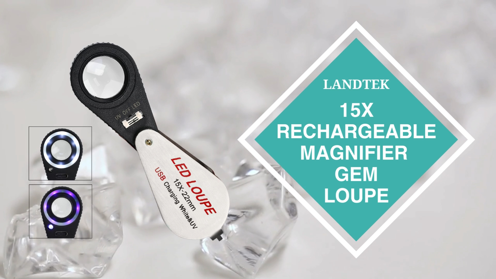 Amazon.com: 15X Jewelers Loupe with LED & UV Light - Rechargeable