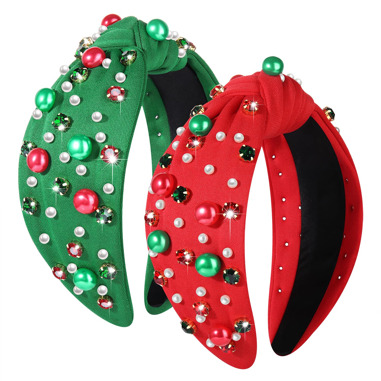Amazon.com : ZOLEAROPY Christmas Headband Pearl Knotted  display picture 1