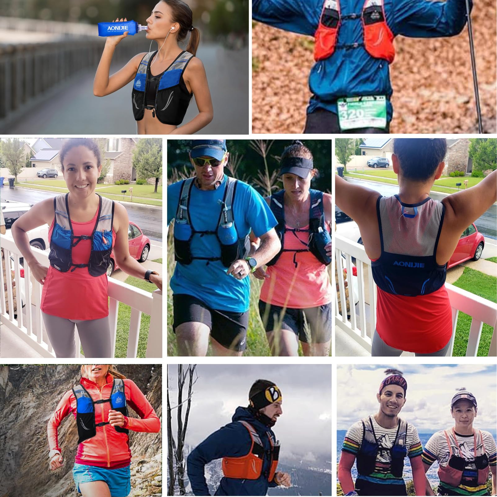 Azarxis Zaino da Corsa 2.5L Sportivo Ultra Leggero Zaino Trail Running - Strisce Riflettenti e Opzione Borraccia 500ml per Corsa Ciclismo Maratona–Uomo/Donna