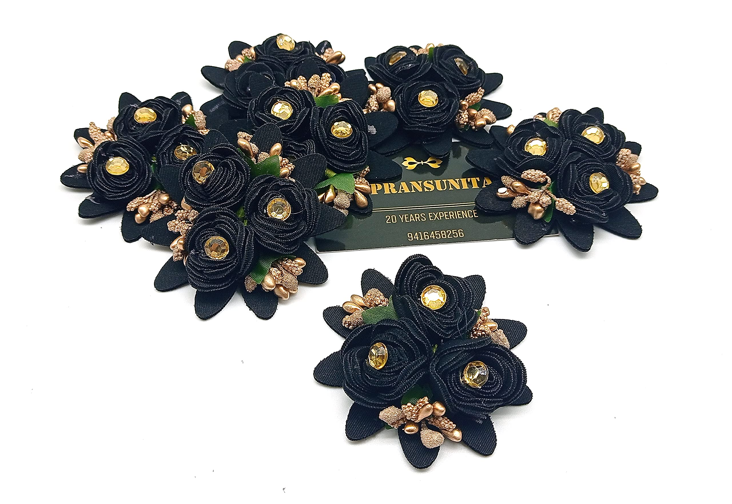 PRANSUNITA Stem less Fabric 3 in 1 Rose Flower with Pollens, Handmade for Dresses, Fancy Gift & Wedding Packaging, Radha Krishna & Baby Shower, Home Decoration – 6 pcs Color- Royal Blue (B09H4QYMMM) Amazon Price History, Amazon Price Tracker