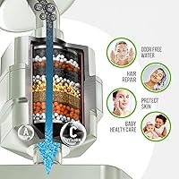 Vista 5 de AquaHomeGroup Cabezal de ducha de lujo con filtros, cabezal de ducha con filtro de agua dura de 20 etapas para eliminar productos químicos tóxicos