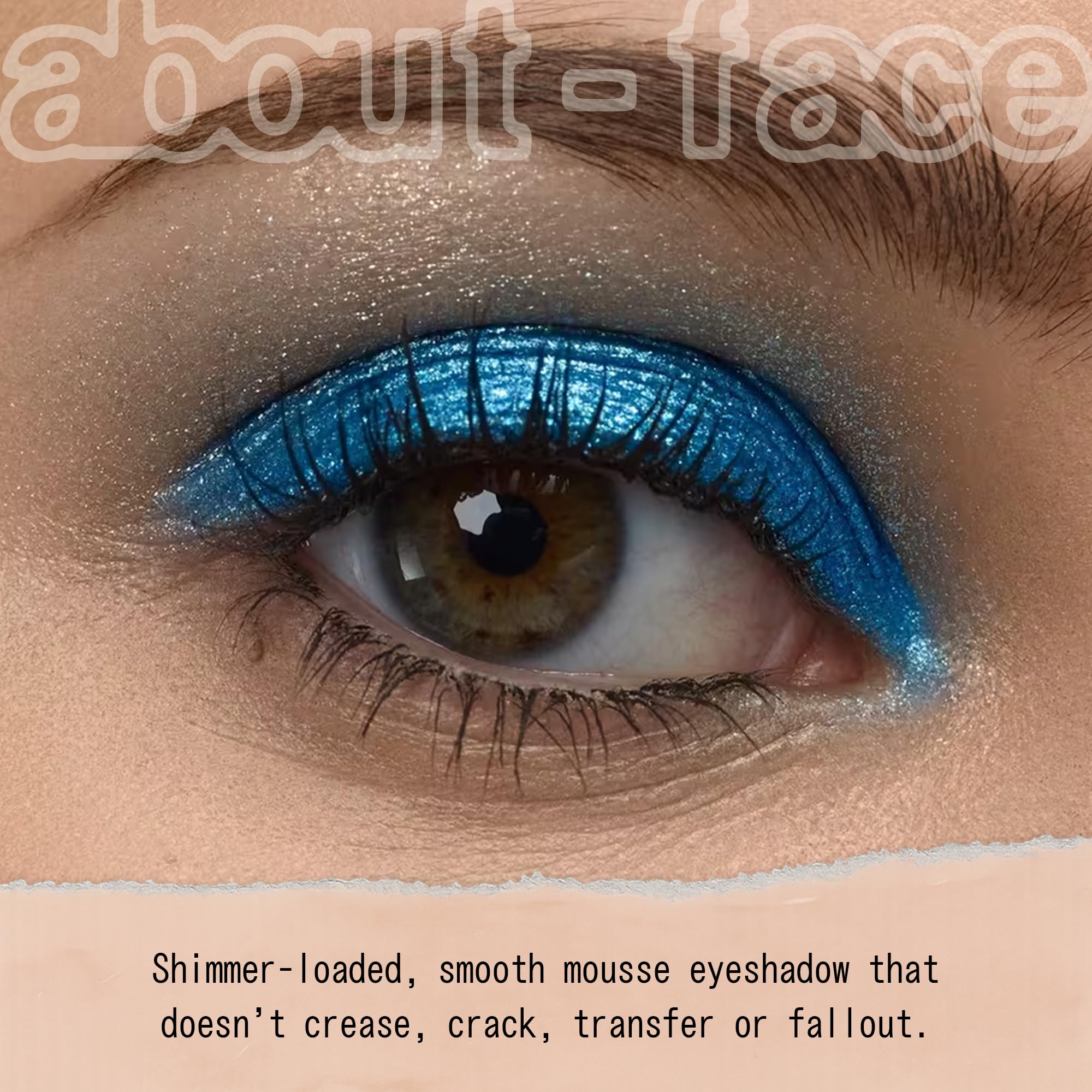 about-face Fractal Glitter Eye Paint Digital Demise – Smudge-Proof, Long-Lasting Liquid Eyeshadow – Intense Sparkle with Mousse Texture – Vegan, Cruelty-Free, Marula Oil Infused – 0.13oz (Cinnamon): ABOVE SANTORINI