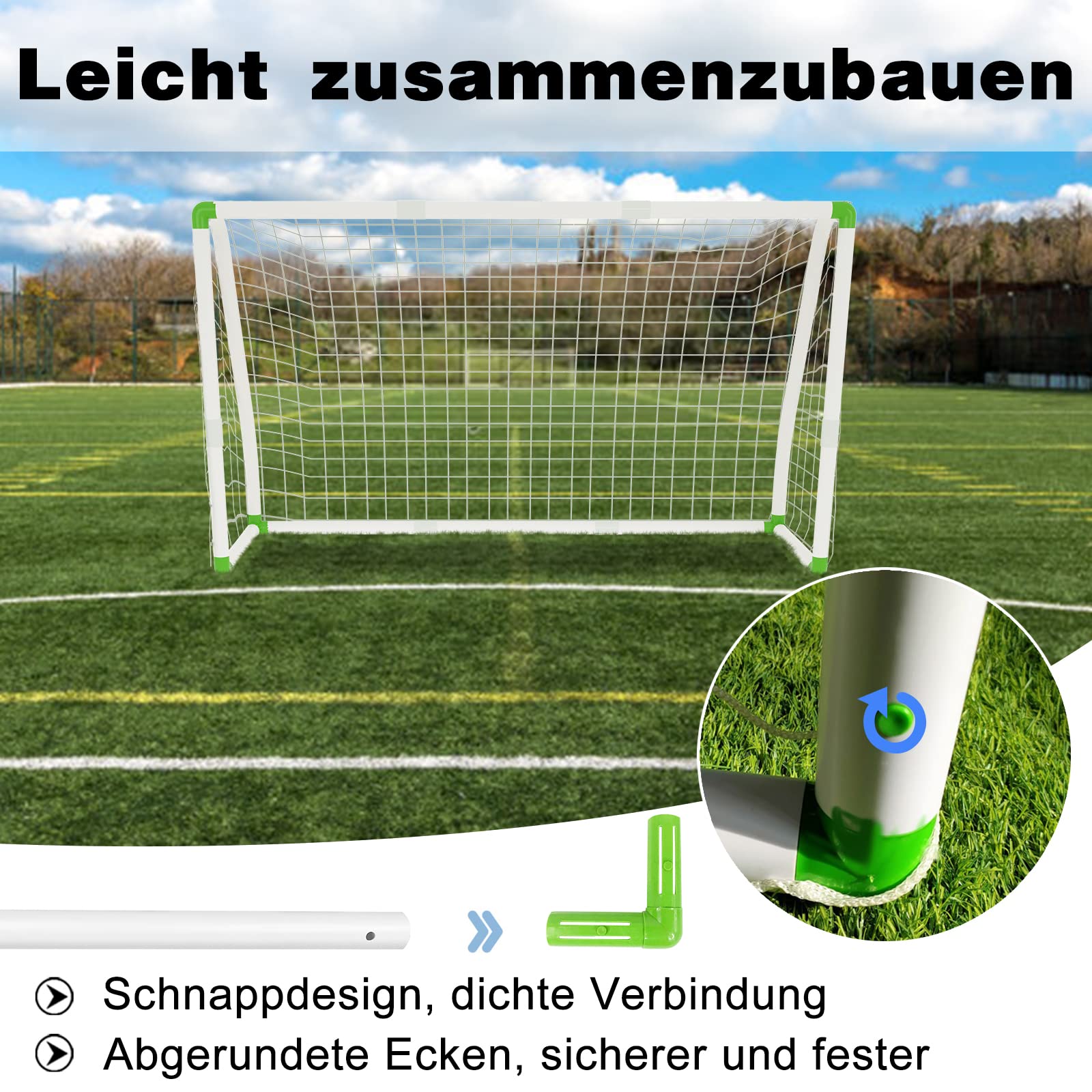 Aufun Porta da calcio per bambini da giardino Rete da calcio per allenamento Porta perfetta in tutte le condizioni atmosferiche, adatta per bambini, adolescenti e adulti