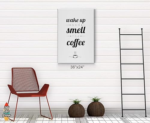 Miniatura 4 de HB Art Design Wake Up and Smell The Coffee Black and White Quote Canvas Print Wall Art Coffee Bar Decor Coffee Signs Kitchen Wall Decor Dining Room