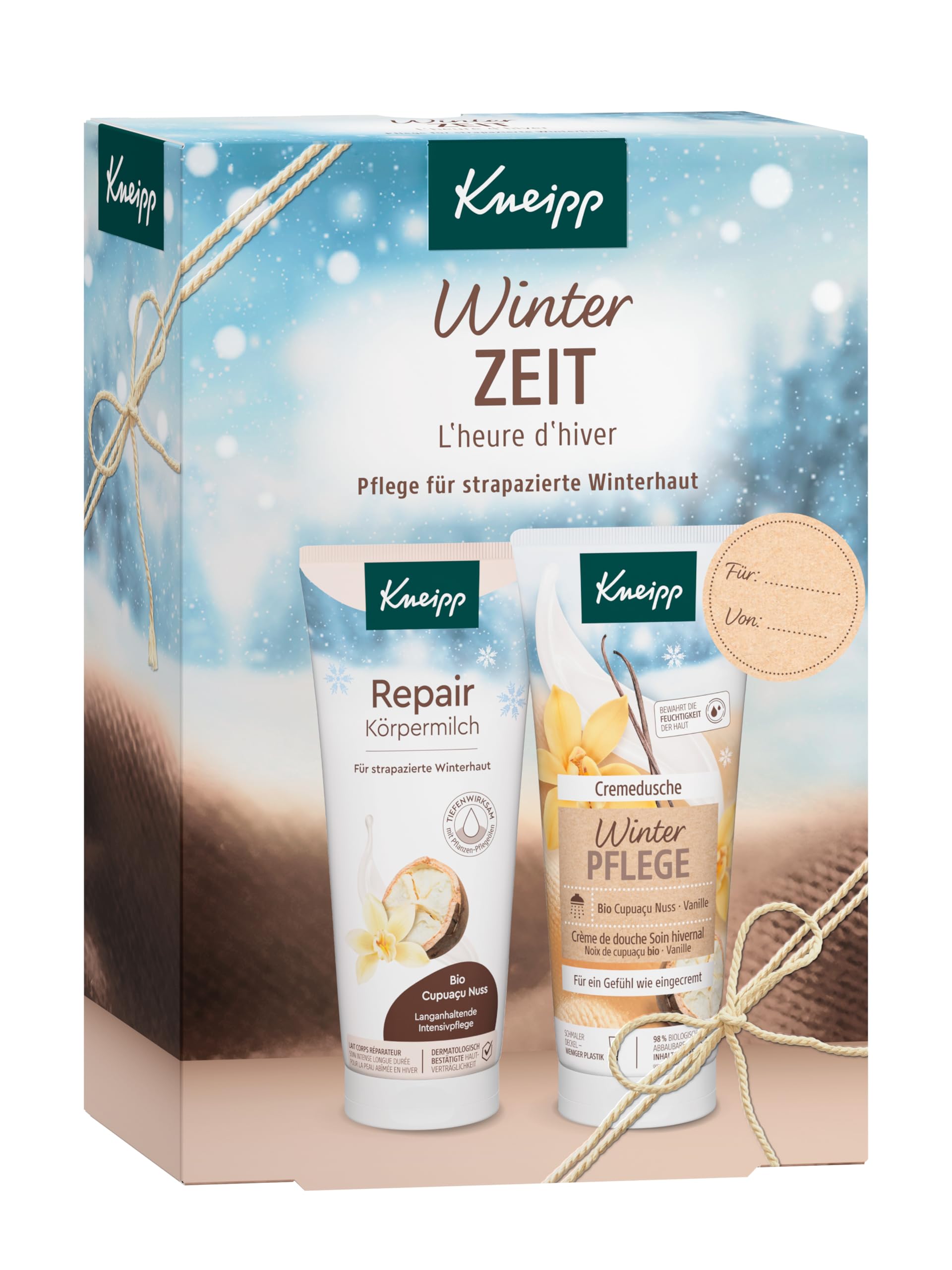 Kneipp Zestaw upominkowy Winterzeit - pielęgnacja dla zniszczonej skóry zimowej - 2 x 200 ml