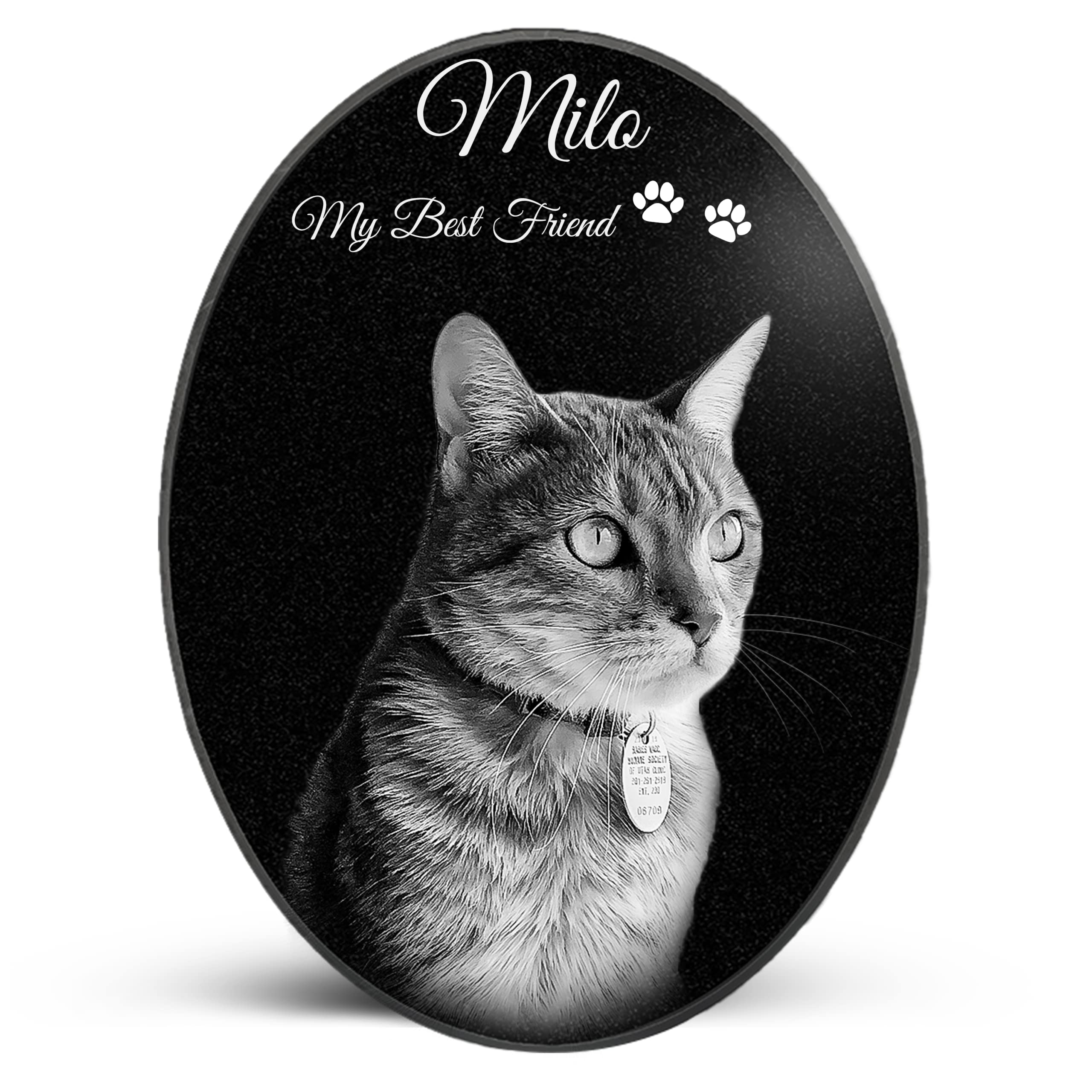 ADFSTONE Cat Memorial Stones, Pet Headstone for Loss Gifts, Animal Grave Markers - Sympathetic Dog Gift, Granite Pet Burial Markers, Personalized Pet Gravestone, Garden Stones for Bereavement, Heart