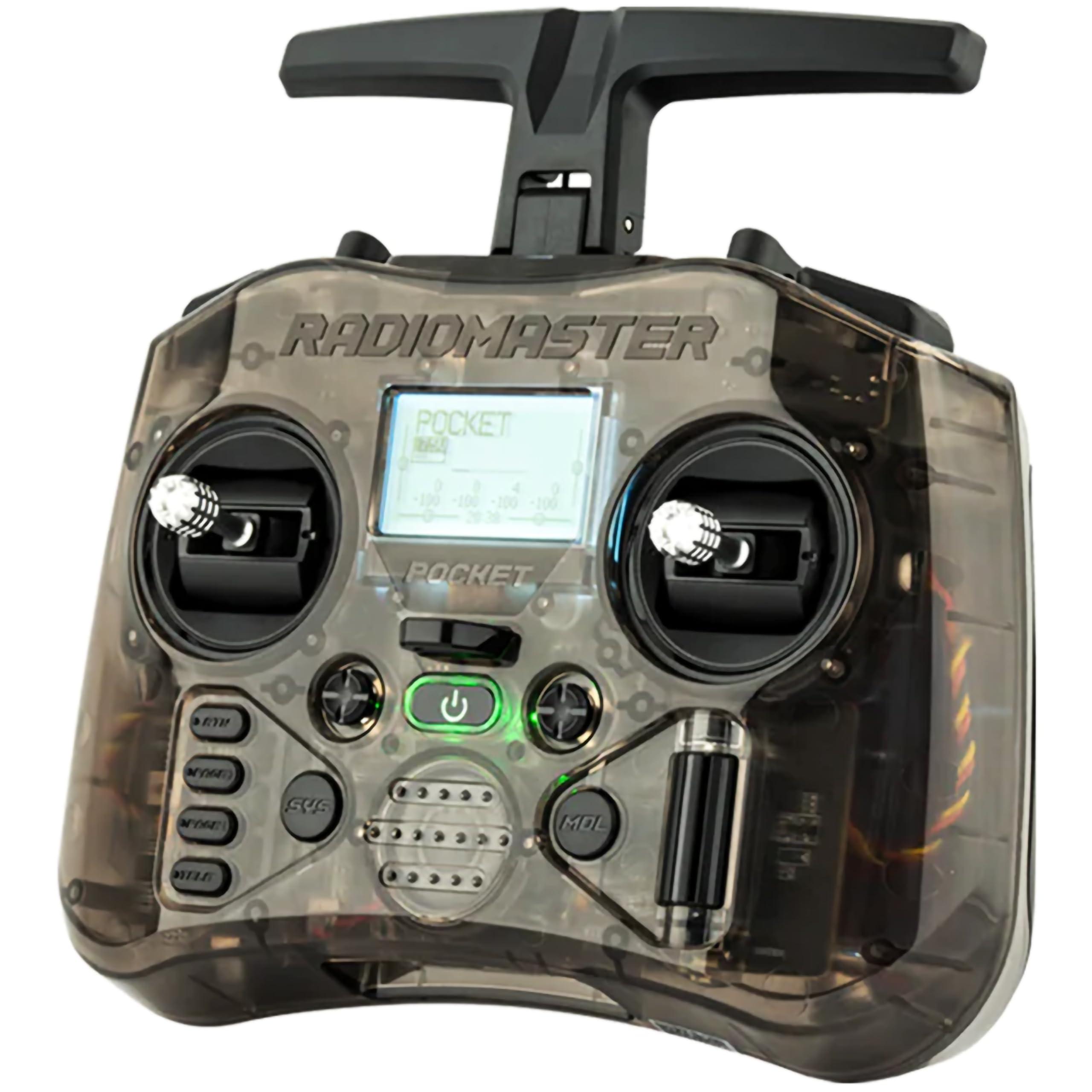 Radiomaster Pocket ELRS Controller Hall-Gimbal Fernsteuerung EdgeTX und LEDs für FPV Drohnen RC-Hubschrauber, RC-Autos, Boote EU-LBT (Ohne 18650 Batterien) (Anthrazit)