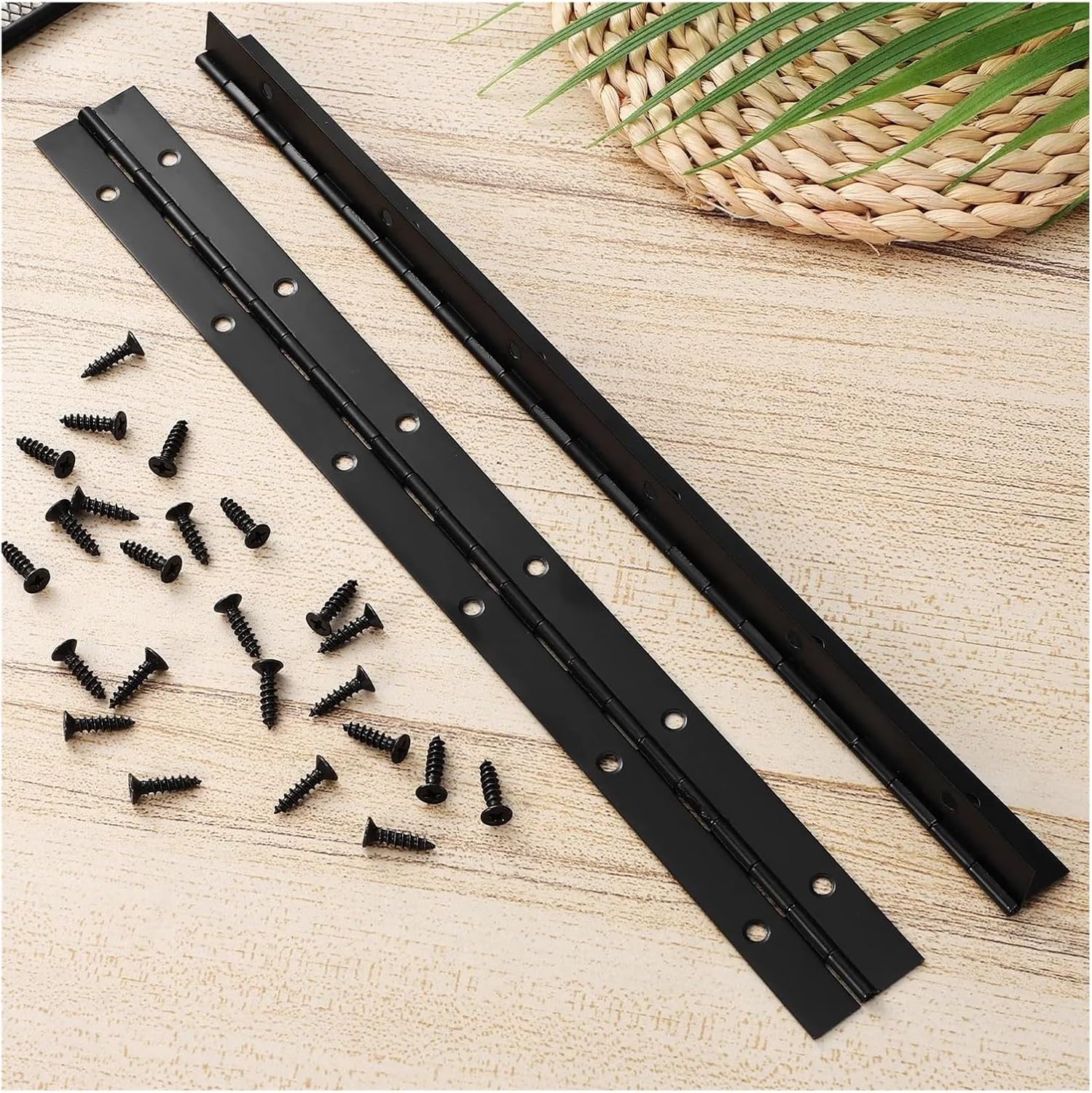 Frame Concealed Cabinet Door Hinge 2pcs Black Wooden Box Hinge Table Chair Fixed Heavy Duty Iron with Screw