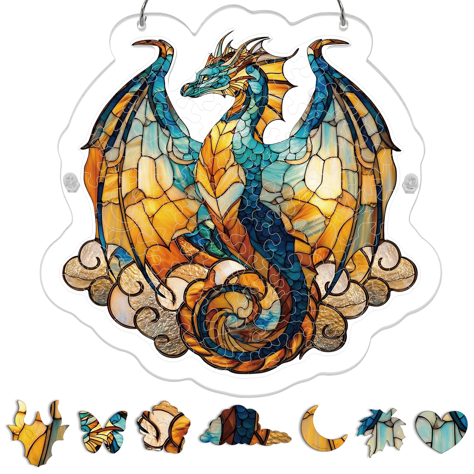Acrylic Puzzle Window Hanging, Colorful Starry Moon Cat Sun Catchers Panel SunCatchers 83 Pieces Puzzles Decor for Birthday Women, Men, Wife, Aunt, and Mom 7.36 in — view 29