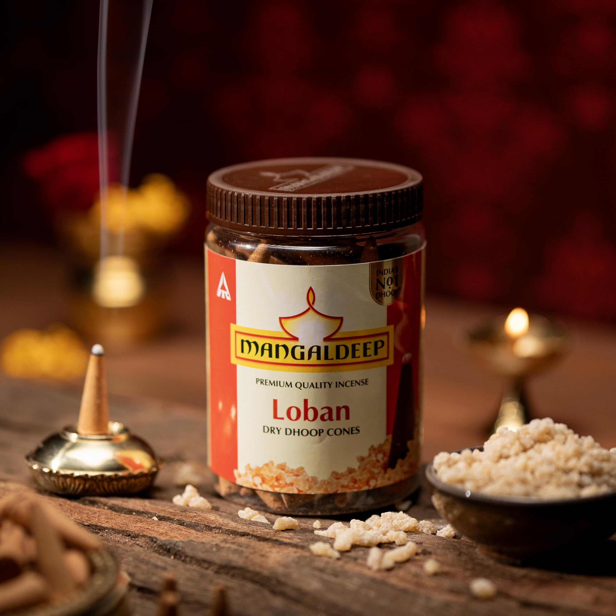 Mangaldeep Loban Bambooless Dhoop Cones Jar - 230 Gms-picture-11