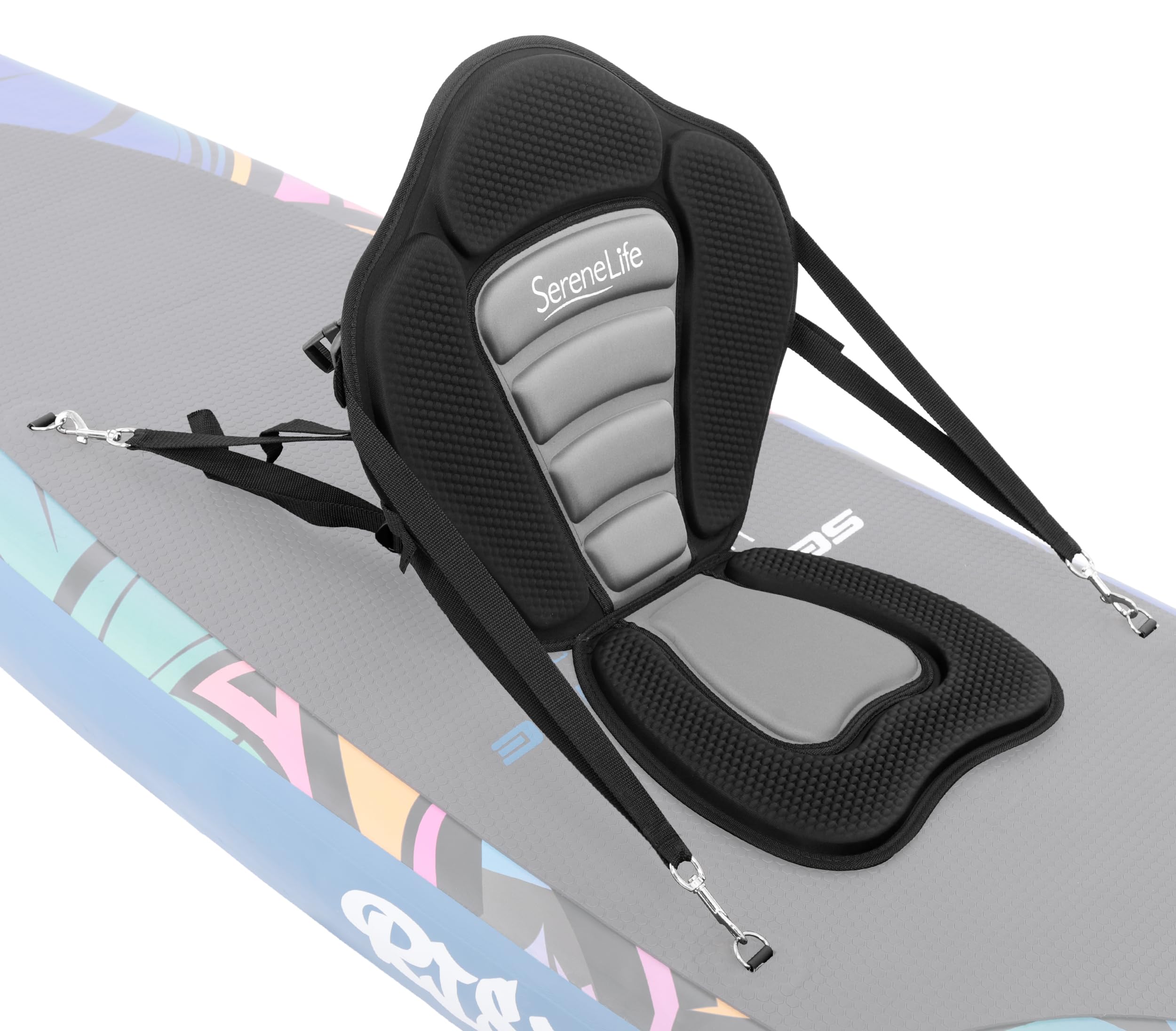 SereneLife Detachable SUP Seat | Adjustable Paddle Board Seat for Kayaks &amp; Paddleboards | Ergonomic High Back Support, Kayak Seats for All Body Sizes | Suitable Fishing Boats &amp; Rowboats
