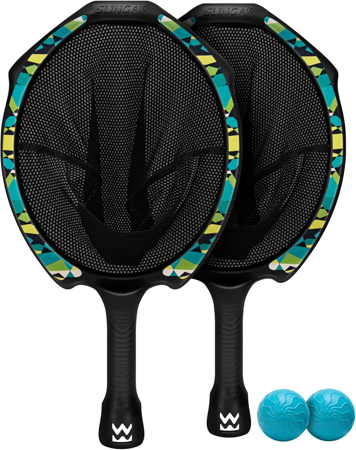 Waboba Slingair Slingshot Catch & Launch Game – One‑Motion Sling Air Paddle Game with 2 Rackets & 2 Soft Balls, Indoor Outdoor Active Catch Game for Kids & Families