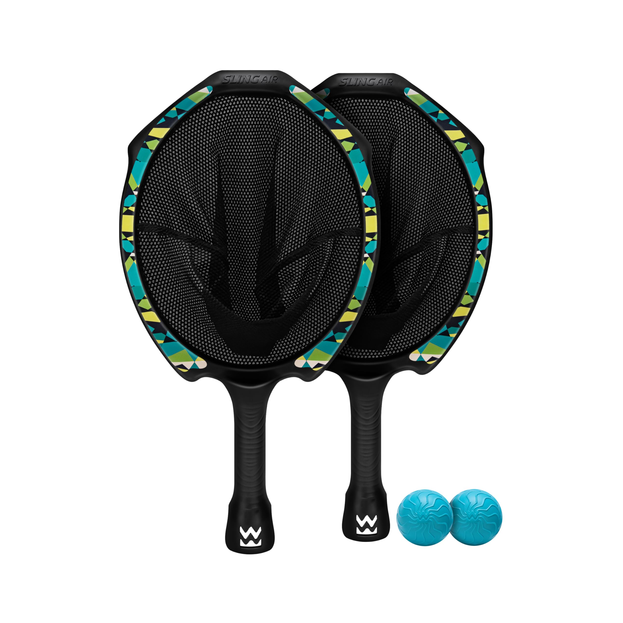 Waboba Slingair Slingshot Catch & Launch Game – One Motion Sling Air Paddle Game z 2 rakietami i 2 miękkimi piłkami, do użytku wewnątrz i na zewnątrz, aktywna gra dla dzieci i rodzin