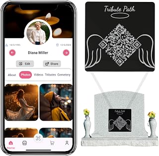 Memorial Plaque with QR Code – Scan to View Photos & Messages Instantly – No Subscription, Personalized Tribute for Funeral & Gravesite