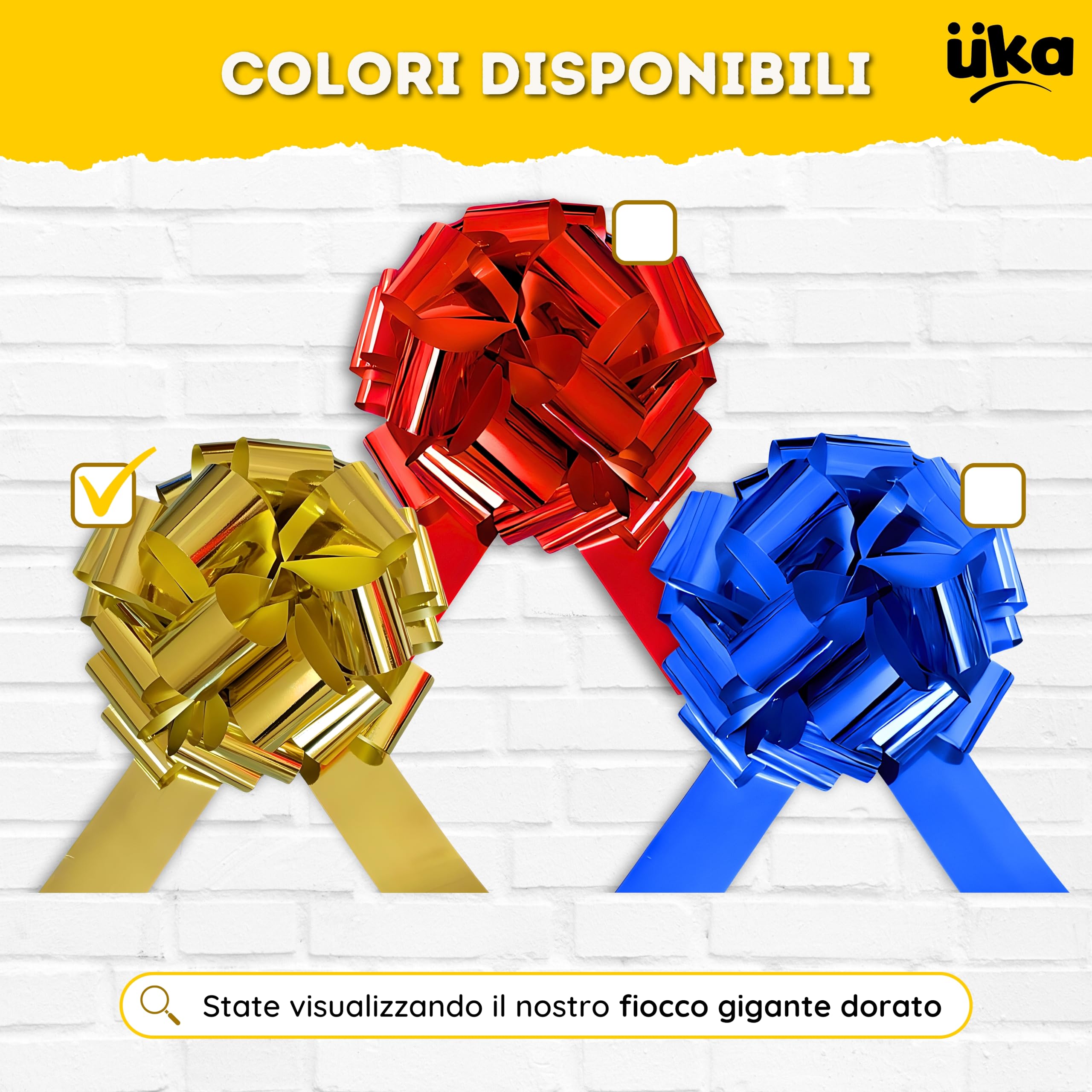 Fiocco Auto Gigante 40cm Con Nastro 6m - Decorazione Nuziale Rosa Rosso Per Matrimoni