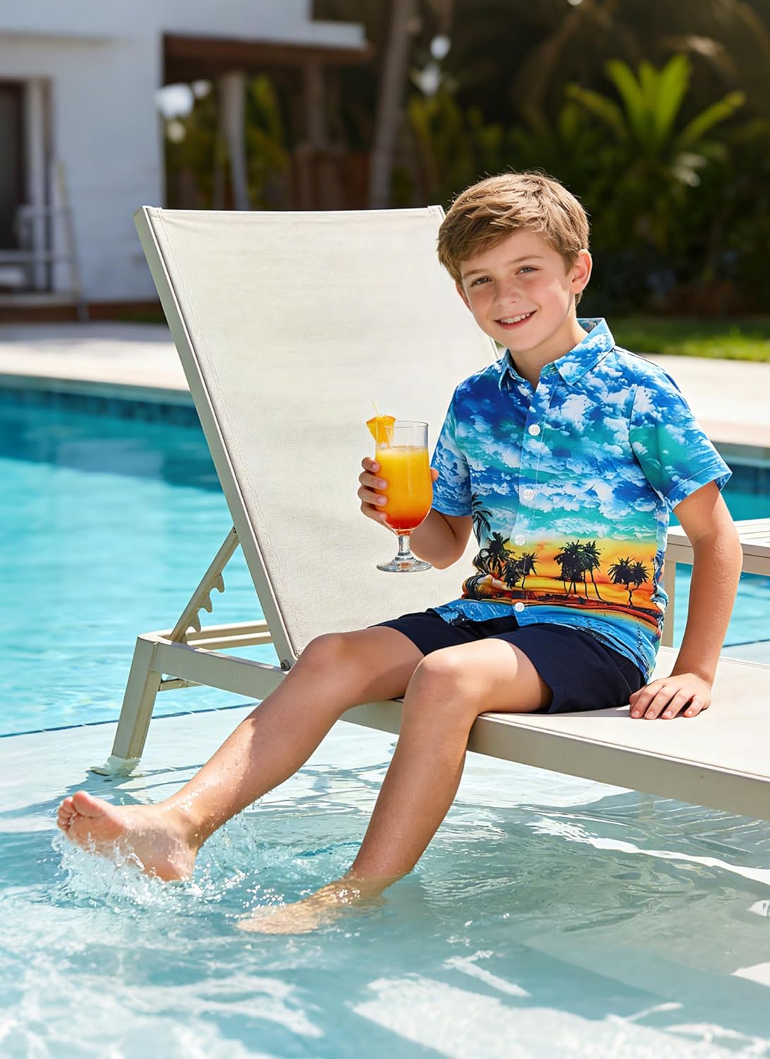 UNICOMIDEA Little & Big Boys Hawaiian Shirt Kids Tropical Luau 3D Print Button Down Shirts for 3-14 Years Old - Image 3