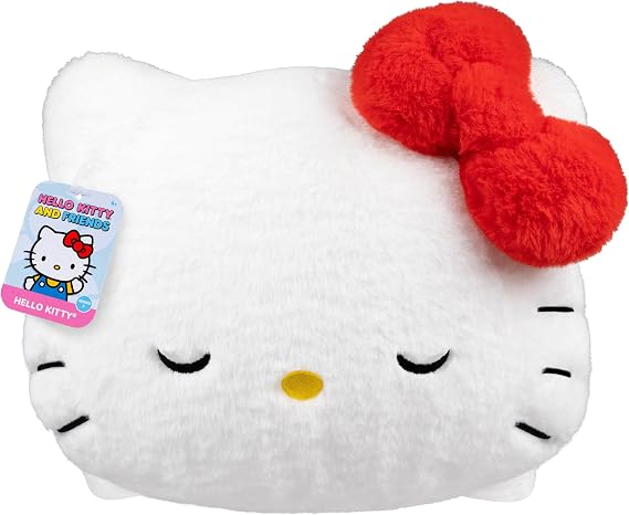 Jazwares Hello Kitty and Friends, Classic Hello Kitty 18-inch Sleeping Plush - W3 - Officially Licensed Sanrio Product from 6+