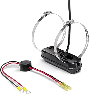 Humminbird 710291-1 XTM 14 HW MDI T SOLIX (MEGA Down Imaging+) Dual Spectrum Chirp with Temperature Trolling Motor Mounted Transducer, Black