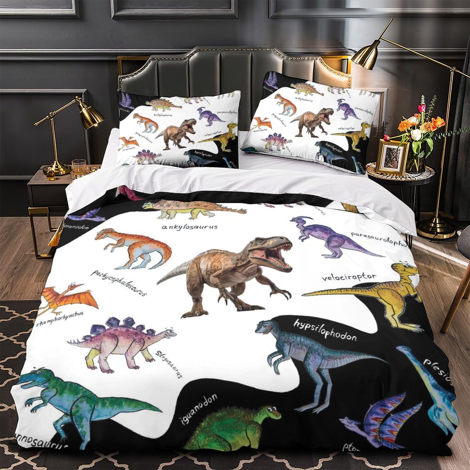 HAVOP Dinosaur Bedding Set Duvet Cover Set Single Size For Kids Boys Teens Room Decor Soft Comforter Cover Quilt Cover Set including Pillowcases - Image 3