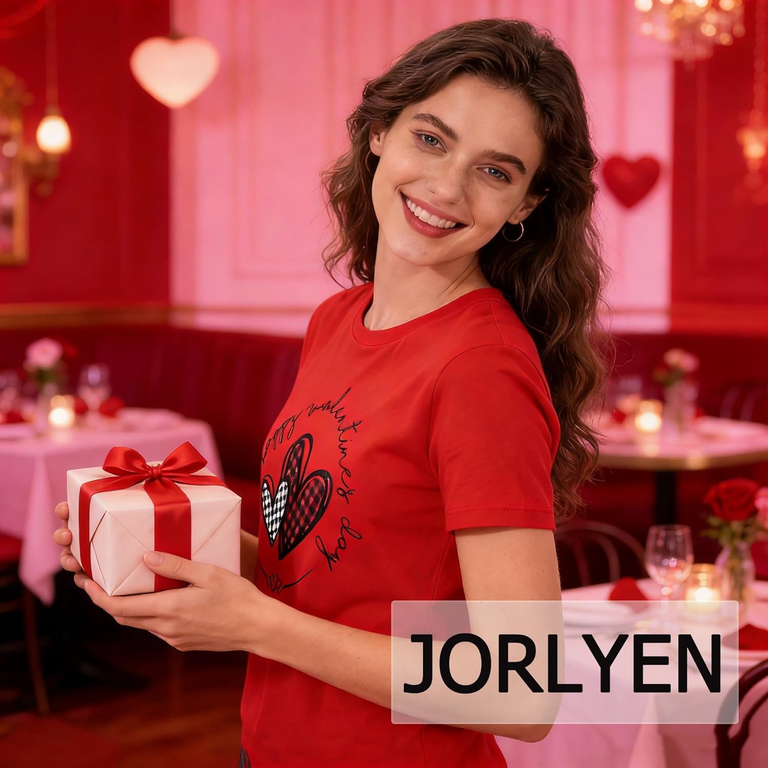 Love Heart Graphic Tees Cute Shirt Women Loose Fit Short Sleeve Top - Image 6