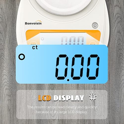 Miniatura 5 de Bonvoisin Báscula digital de laboratorio 21.16 oz x 0.00 oz Escala electrónica de precisión Pantalla LCD Balanza analítica Balanza de joyería Escala