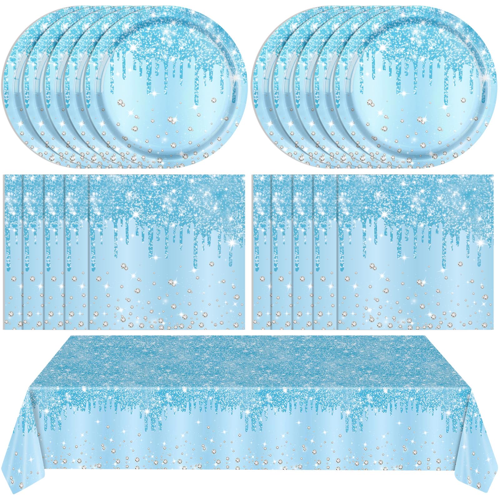 Light Blue Birthday Decorations Light Blue Paper Plates and Napkins Baby Blue Party Supplies Include Light Blue Plates Napkins and Disposable
