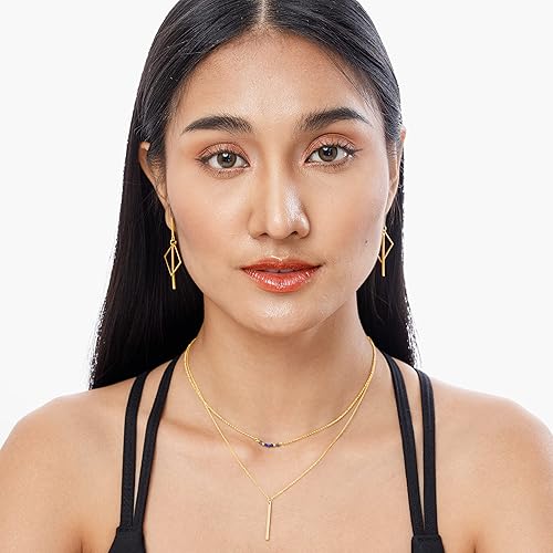 Miniatura 6 de Joob Joob Gargantilla chapada en oro de 24 quilates para mujer, collar bohemio apilable con dije delicado para capas Joyería, regalos de Navidad