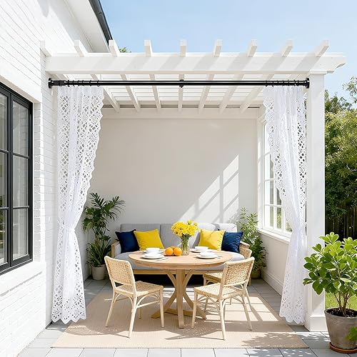 Miniatura 2 de Barra de cortina de tensión de 39 a 173 pulgadas, barra telescópica con un solo clic sin taladrar, barra de cortina negra extra larga para ventanas