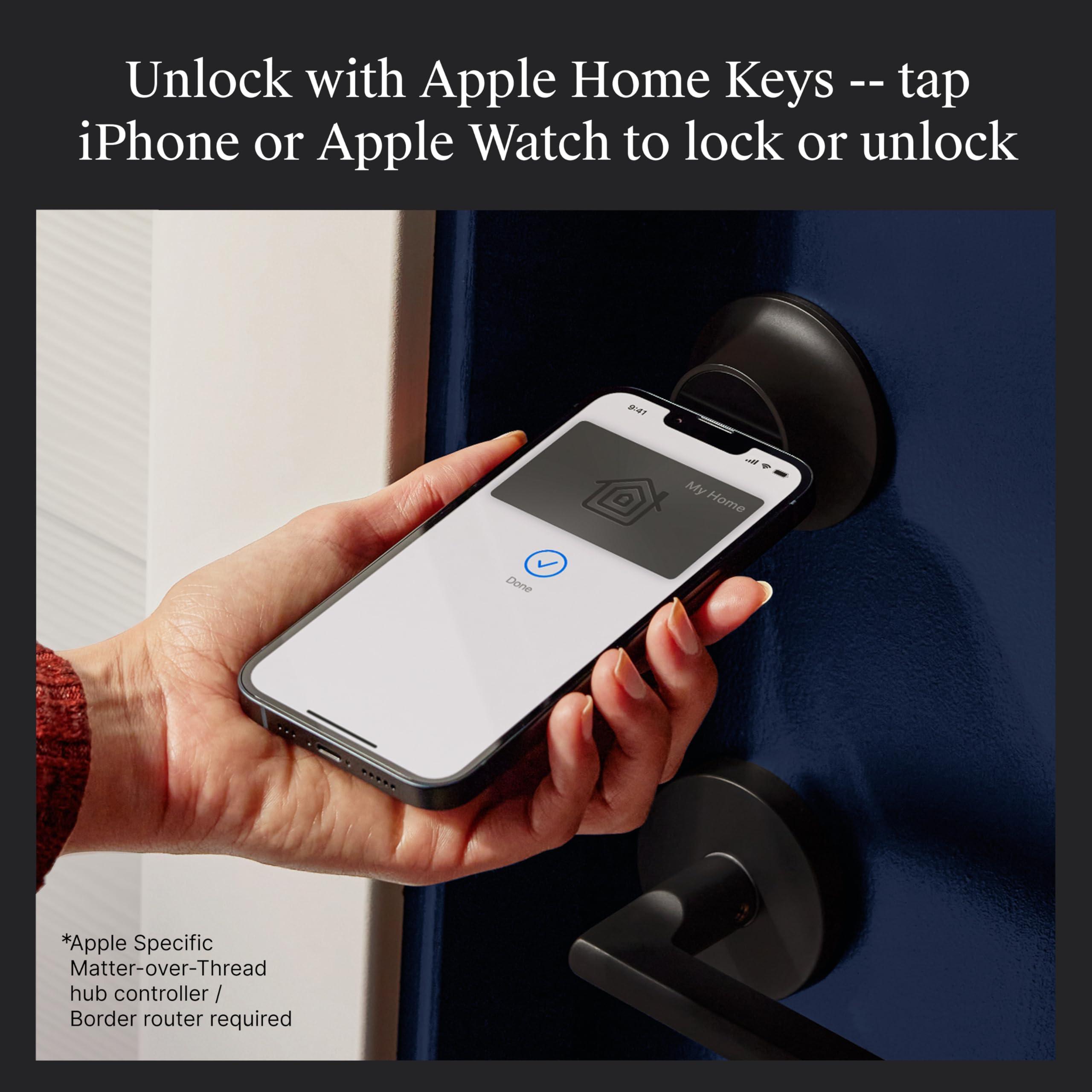 Level Lock+ (Matter) Smart Lock - World's Smallest, Most Advanced Matter-Over-Thread Deadbolt Plus Apple Home Key - Keyless and Remote Access via Apple, Alexa, Google Home, SmartThings (Matte Black)