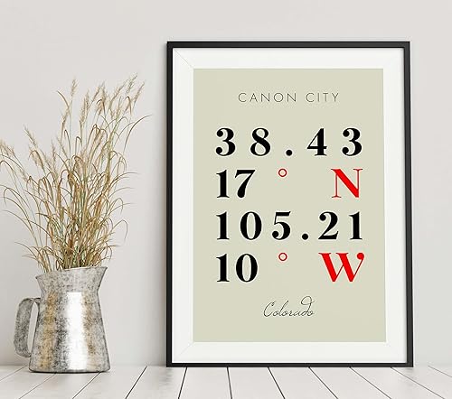 Miniatura 6 de Mapa de Canon City, Colorado, Coordenadas Multilíneas de Colores (18x24)