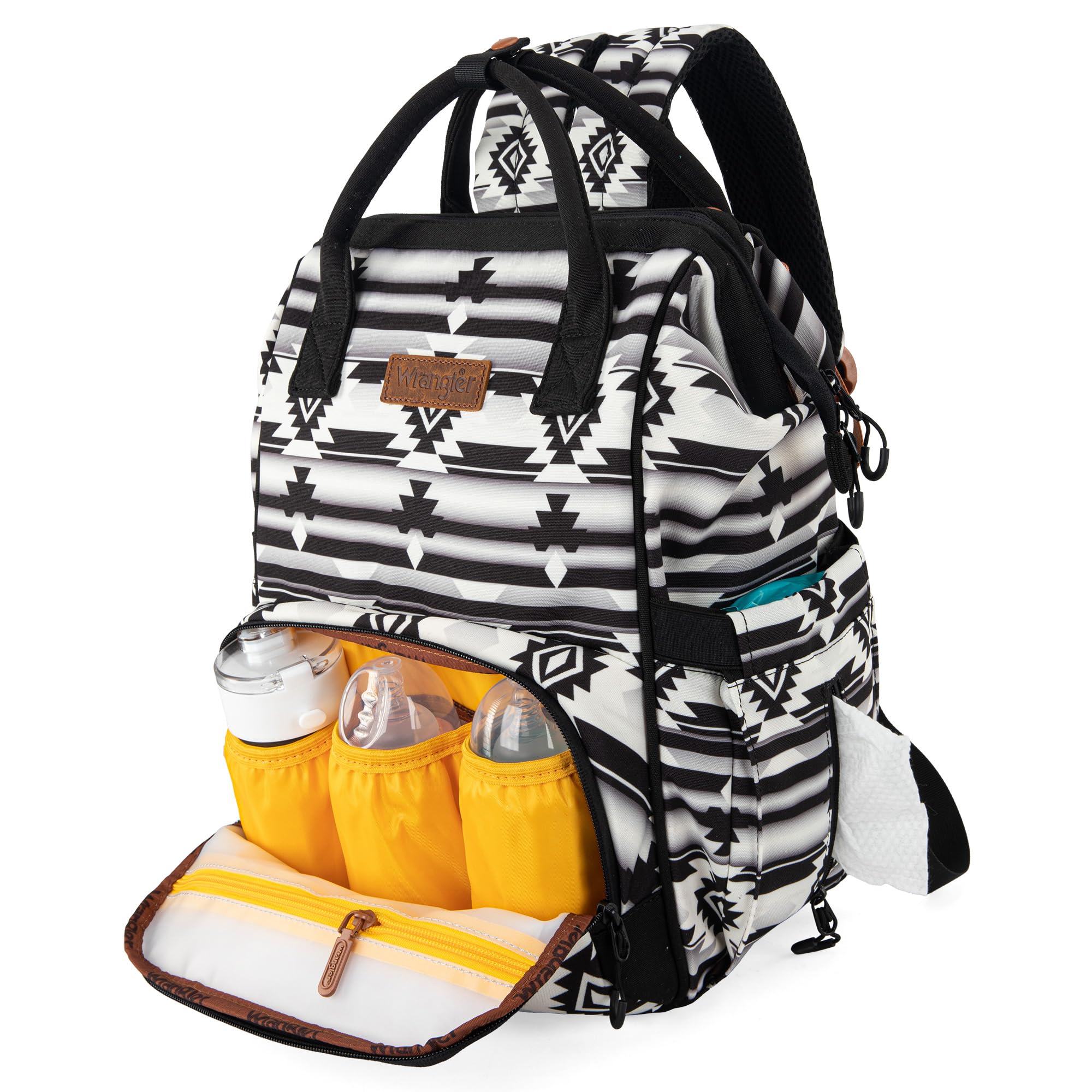 Montana West Wrangler Sac à langer Sac à dos Western Sac à dos pour bébé, Noir, One Size, Standard